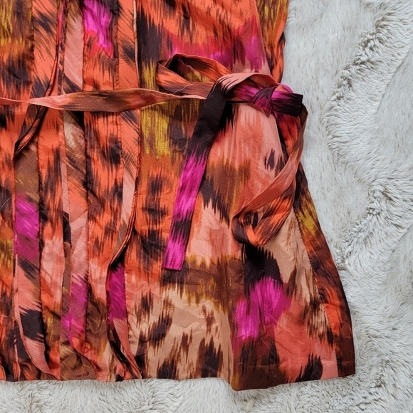 J Crew 100% Silk Pleated Sleeveless Tie Waist Blouse Size 2 - Picture 8 of 12